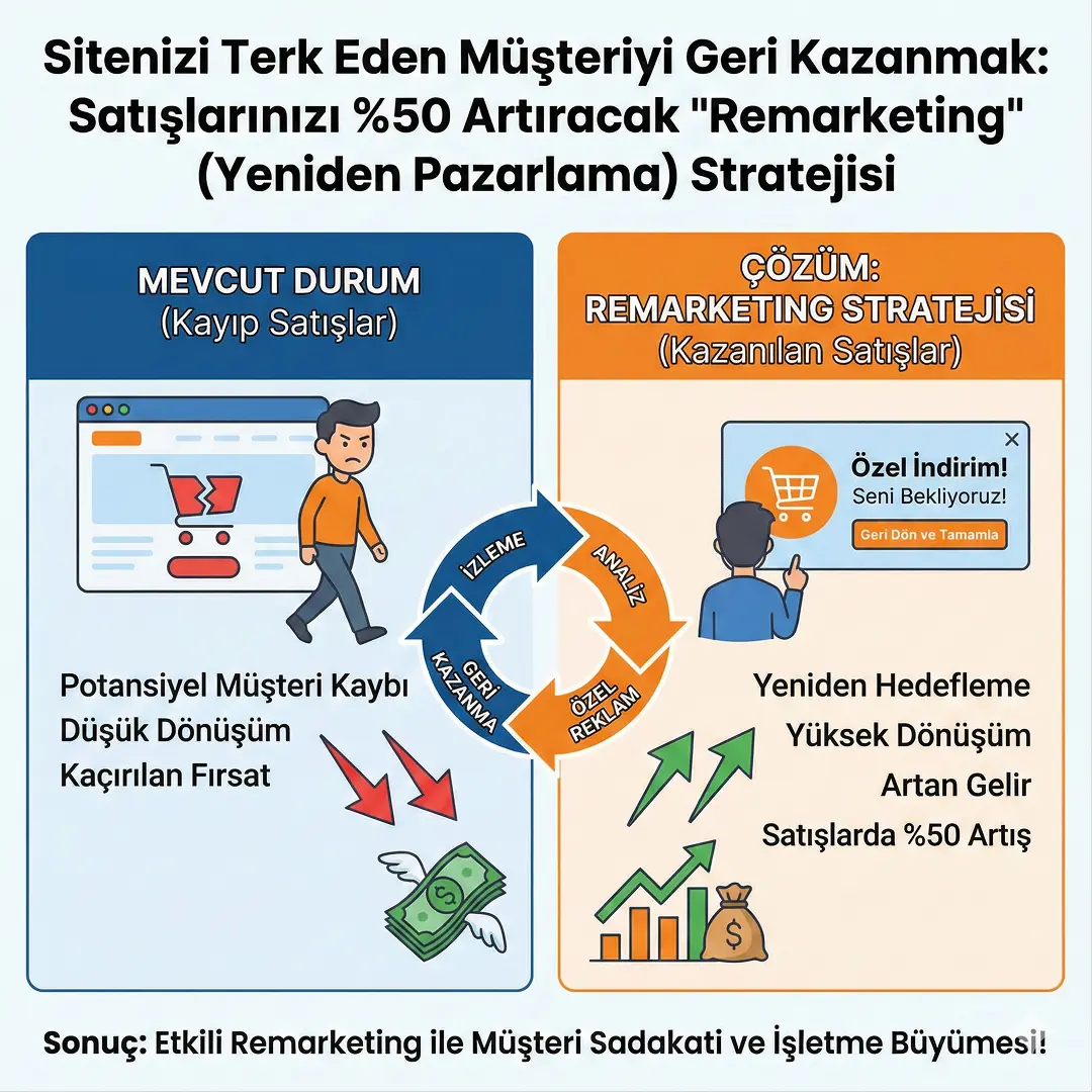 Sitenizi Terk Eden Müşteriyi Geri Kazanmak: Satışlarınızı %50 Artıracak "Remarketing" (Yeniden Pazarlama) Stratejisi
